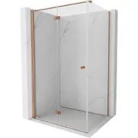 Mexen Mist-F T Klapp-Duschkabine links 75 x 110 cm, transparent, gebürstetes Kupfer - 8A6T-075-110-65-00-L
