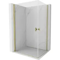 Mexen Mist-B Duo Duschkabine schwenkbar 100 x 95 cm, transparent, gold - 8A2-100-095-50-00