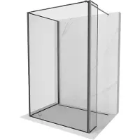 Mexen Kioto Duschwand 90x90x30 cm, Gun Gray, schwarzes Muster