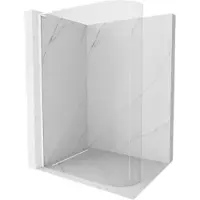 Mexen Kioto L Duschwand gebogen Walk-in 90 x 200 cm, transparent, weiß - 800-090-103-20-06