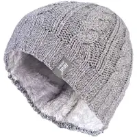 Heat Holder Thermische Fleece-gefütterte Damen-Wintermütze mit Zopfmuster