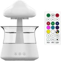 Semoic Regenwolken-Luftbefeuchter-Diffusor mit Fernbedienung, Wassertropfen-Wasserfall-Lampe, Pilz-RegengeräUsche, Luftbefeuchter mit WeißEm Rauschen