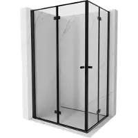 Mexen Mist-F Duo klappbare Duschkabine 120 x 95 cm, schwarzer Rahmen, schwarz - 8A6-120L-095P-70-70