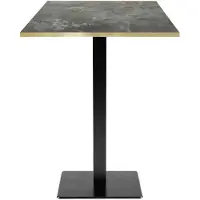Milan Mange-debout 60 x 60 cm - Modell , metallische Stein-Oberfläche mit Messingkanten