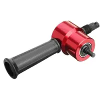 MaxPower (Rot) Doppelköpfiger Blechschneidknabber, Bohraufsatz, Metallschneidewerkzeug mit Koffer, Rot, Gold, Blau