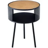 Helloshop26 Beistelltisch mit schwarzem Innenstauraum im Holzlook 03_0008598