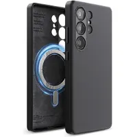 Elago Magnetische Lederhülle für Galaxy S25 Ultra, kompatibel mit MagSafe Zubehör, 6,8 Zoll - Integrierte Magnete, Vegan Leder
