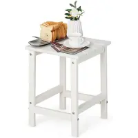 Helloshop26 Garten-Couchtisch - - 36x36x47 cm - HDPE anti-UV - Weiß - Pflegeleicht