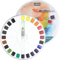 Pebeo Feine Aquarellfarben Runder Metallkasten: 24 Halbe Näpfchen