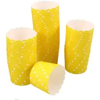 ABOOFAN 50Stk Gelbe Backpapier Muffinförmchen Stabile Cupcake Papiercups