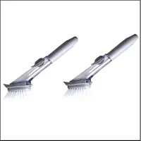 MaxPower 2 Stück Spülbürste, Spülbürste, Küchenspülbürste mit Griff, Spülbürste, Spülstab für Geschirr/Töpfe – Grau
