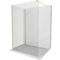Mexen Kioto Duschwand Walk-in 100 x 100 cm, transparent, gold eloxiert - 800-100-212-55-00-100