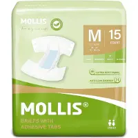 Mollis Erwachsenenwindeln für Damen und Herren, Unisex, Einweg-Inkontinenzslips mit Laschen, maximale Saugfähigkeit, Auslaufschutz über Nacht, Gr