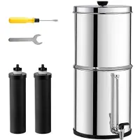 OEM Schwerkraft-Wasserfilter-System, 2,25 g rohgesamt, Edelstahl-Werkplatte, reduziert Blei und 99% Chlor, 2 Filter, Wasserhahn