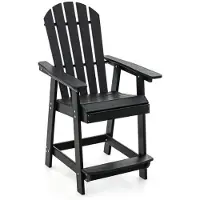 Helloshop26 Barhocker - - Adirondack - HDPE - Schwarz - Wasserfest