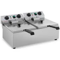 Helloshop26 Professionelle elektrische Fritteuse Restaurant 2 x 10 Liter mit Timer 14_0001785