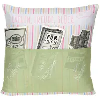 Hergo Sofahelden Sofakissen 43 x 43 cm Lachen, Freude, Glück für Dich
