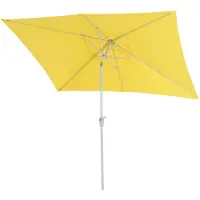 Mendler Sonnenschirm Castellammare, Gartenschirm, 2x3m rechteckig neigbar, Polyester/Alu 4,5kg UV-Schutz 50+ gelb