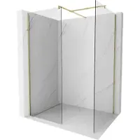 Mexen Kioto Walk-in Duschwand 145 x 80 cm, transparent, gold - 800-145-202-50-00-080