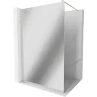 Mexen Kioto Walk-in-Duschwand 110 x 200 cm, Spiegel 8 mm, gebürstetes Nickel - 800-110-101-97-50