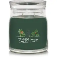 Yankee candle Balsam & Cedar Duftkerze, 384 ml, mittleres Glas, 2-Docht-Kerze, ber 35 Stunden Brenndauer, Weihnachten | Feiertagskerze