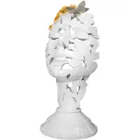Torribaly Europäische Retro-abstrakte menschliche Gesicht Hohl Maske Ornamente Home Veranda Wohnzimmer Dekoration Harz Handwerk weiß