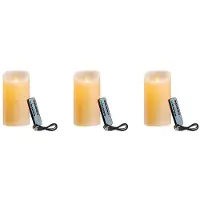 ISTOVO 3X LED-Kerzen, Flackernde Flammenlose Kerzen, Wiederaufladbare Kerze, Echtwachskerzen mit Fernbedienung A, 12,5 cm