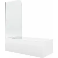 Mexen Cubik Rechteckbadewanne 170 x 70 cm mit Verkleidung und 1-flügliger Duschabtrennung 80 cm, Transparent, Chrom - 550317070X