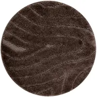 Rugsx Badteppich SUPREME Kreis WAVES, Wellen, rutschfest, weich – braun Kreis 100 cm
