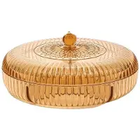 MaxPower Obstschale mit Deckel, Snackteller Typ Amber Golden Flower