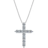 MaxPower (wie das Bild -3,3 ct) D Farbe 3,3 ct Moissanit Kreuz Halskette für Männer Luxus S925 Sterling Silber