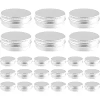 Jojomino 48 Stück 1 Oz Dosen Silber Aluminium Dosen Schraubverschluss rund mit Deckel Behälter