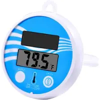 Jojomino Schwimmendes Poolthermometer, kabellos – Schwimmtemperatur leicht ablesbar, solarbetrieben, digital
