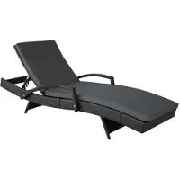 Helloshop26 Sonnenliege Gartenmöbel 5 Positionen Schwarz 2208057