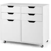 Helloshop26 Kommode - - 4 Schubladen - Weiß - 73x40x64,5 cm - Büromöbel