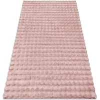 Rugsx Teppich BUBBLE Puderrosa 45 IMITATION VON KANINCHENFELL 3D - strukturell 200x290 cm