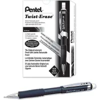 Pentel Druckbleistift Twist-Erase III (0,9 mm), schwarzer Schaft, 12er-Pack (QE519A)