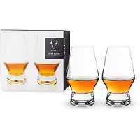 Viski Footed Crystal Scotch Glasses Set of 2, Lead-Free Premium Crystal Clear Glass, Classic Whiskey Glasses, Scotch Glass Gift Set, 8 oz