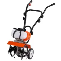 DUOKU Benzin-Motorkultivator 2-Takt--4 Verstellbare Stahlzähne-Für die Bodenkultur im Garten- und Feldbereich