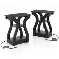 Helloshop26 Set aus 2 Beistelltischen mit 3 Ebenen 50 x 30 x 60,5 cm mit