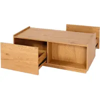 MCW Couchtisch MCW-J78, Wohnzimmertisch Beistelltisch Sofatisch, Schublade, MDF 110x50x40cm Eiche-Optik