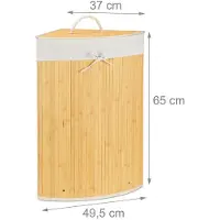 Helloshop26 Faltbarer Wäschekorb mit Dreiecksack 65 cm Naturbambus 13_0001902_8