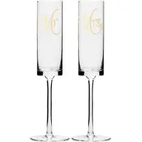 Jojomino Mr&Mrs Kristall-Champagnerflöten 2er-Set für moderne und elegante