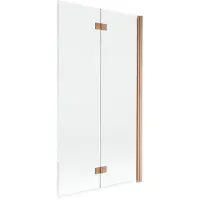 Mexen Mist, 2-flügelige Duschabtrennung rechts 100 x 150 cm, transparent, gebürstetes Kupfer - 8A9-100-002-65-00-P