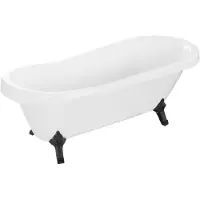 Mexen Retro freistehende Badewanne 170 x 75 cm, Weiß, Schwarze Beine - 53251707500-70