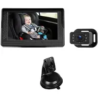 Melitt Auto-Babykamera, 4,3-Zoll-HD-Nachtsicht-Baby-Autokamera-Display, Rücksitz-Autokamera für Babys mit Weitwinkel und Drehbar