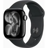 Apple Watch Series 11 GPS 42 mm Aluminium Jettschwarz MEQU4 M/L Sportarmband Schwarz