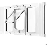 DUOKU Fensterdurchlass - - SKT-02 - Verstellbar 68,6–81,3 cm - Magnetverschluss 4 Modi - Aluminium/Glas