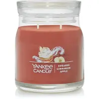 Yankee candle Sugared Cinnamon Apple Duftkerze, 2-Docht-Kerze im mittleren Glas, 384 ml, ber 35 Stunden Brenndauer