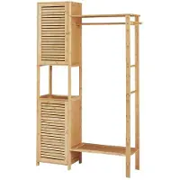Helloshop26 Kleiderständer Bambus 164 x 99 x 29 cm natur 03_0008141
